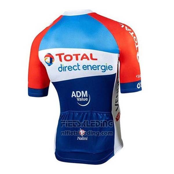 2020 Fietskleding Direct Energie Rood Blauw Wit Korte Mouwen en Koersbroek